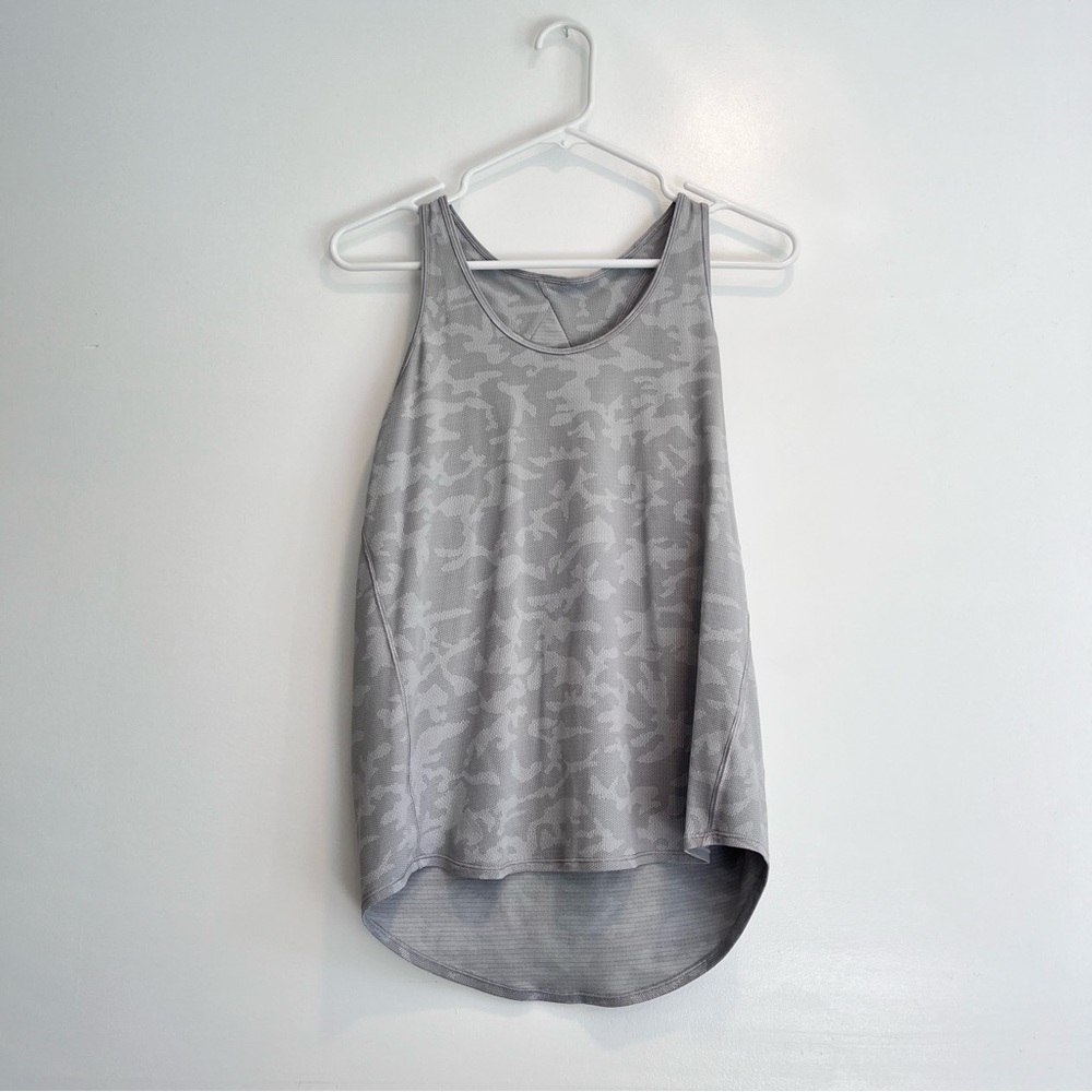 Lululemon Grey Army Print Workout Tank Size 8